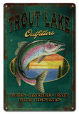 Trout Lake Outfitters Fishing Metal Sign