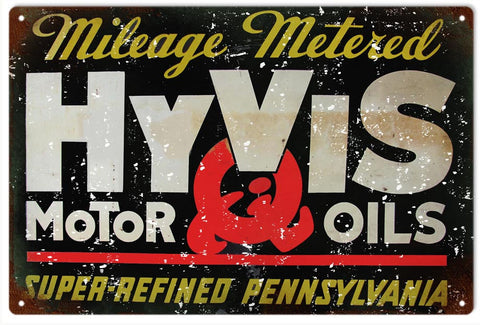 Vintage Hyvis Motor Oil Metal Sign