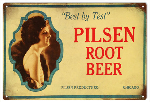 Vintage Pilsen Root Beer Metal Sign