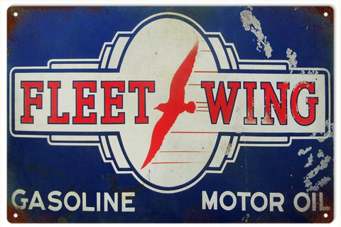 Vintage Fleet Wing Motor Oil Metal Sign