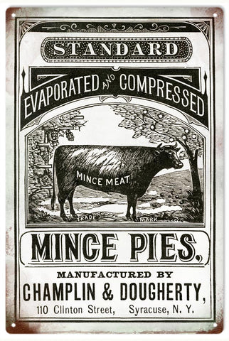 Vintage Mince Pies Metal Sign
