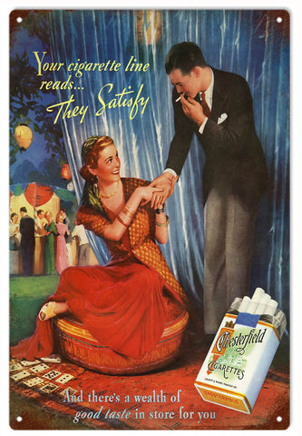 Vintage Chesterfield Cigarette Metal Sign