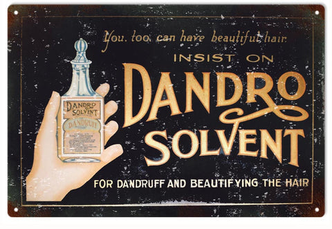 Vintage Dandro Solvent Shampoo Metal Sign