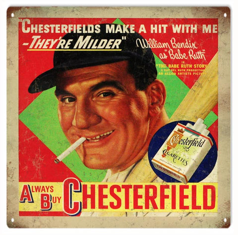Vintage Chesterfield Cigarette Metal Sign