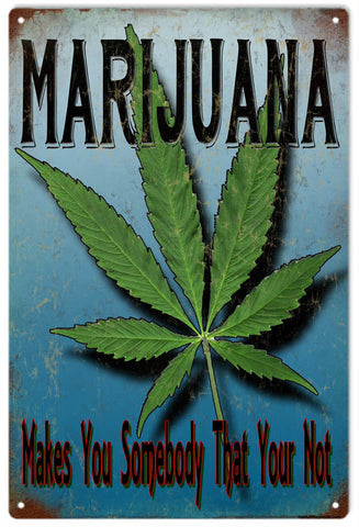 Vintage Marijuana Metal Sign