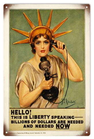 Vintage Liberty Metal Sign