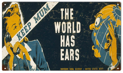 Vintage Keep Mum Metal Sign