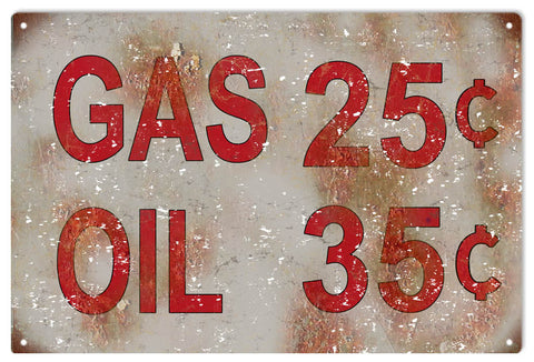Vintage Gas And Oil Metal Sign