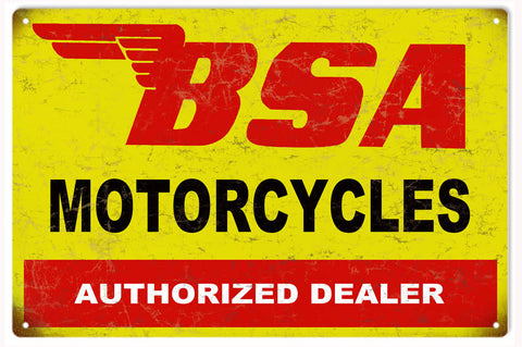 Vintage BSA Motorcycle Metal Sign