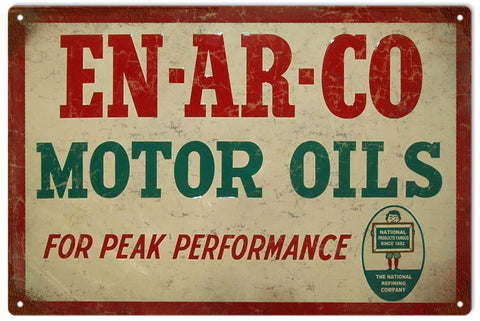 EN AR CO Motor Oil Metal Sign