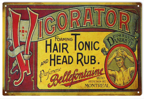 Vintage Vigorator Head Rub Metal Sign