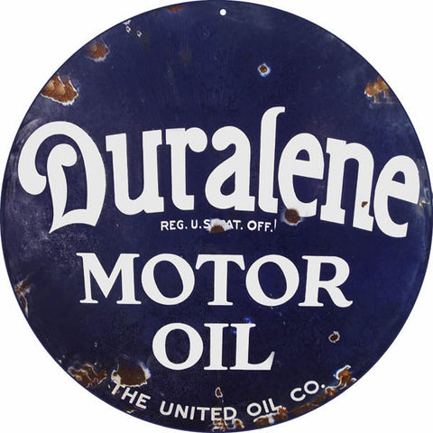 Vintage Duralene Motor Oil Metal Sign