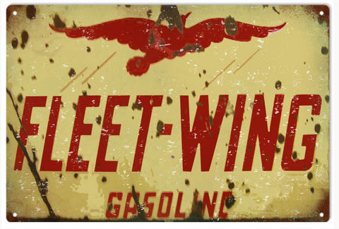 Vintage Fleet Wing Gasoline Metal Sign