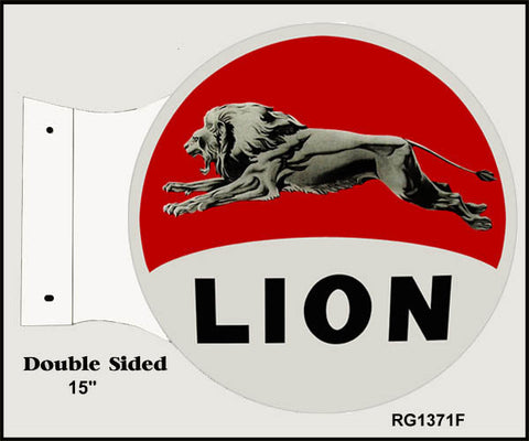 Lion Motor Oil Flange Metal Sign