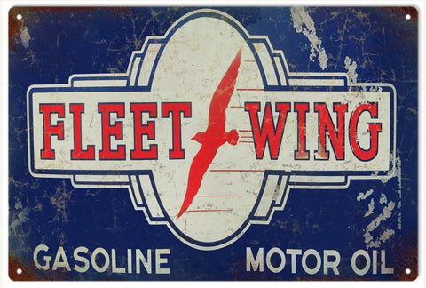 V intage Fleet Wing Motor Oil Metal Sign