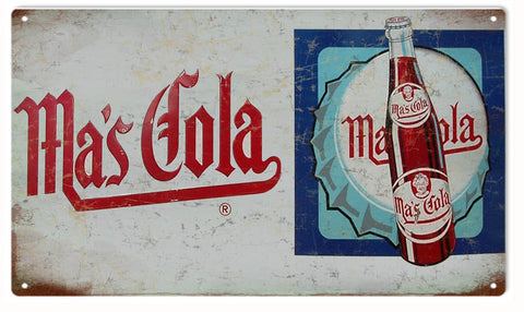 Vintage Mas Cola Metal Sign