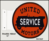 United Motors Service Flange Metal Sign