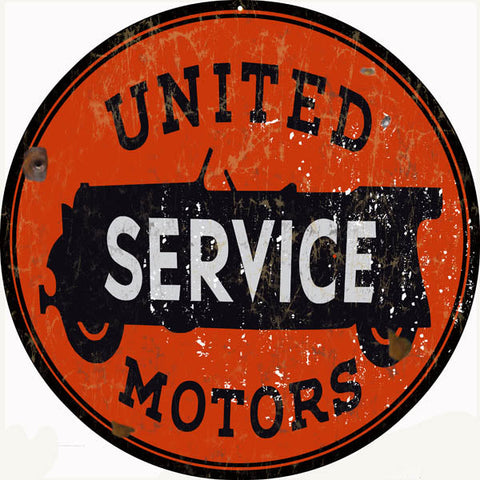 Vintage United Services Motor Metal Sign