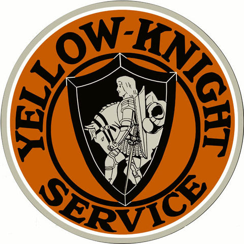 Yellow Knight Service Metal Sign