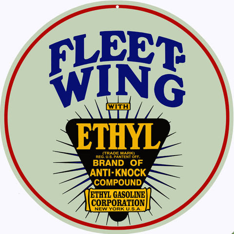 Fleet Wing Gasoline Metal Sign
