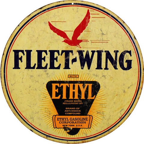 Vintage Fleet Wing Gasoline Metal Sign