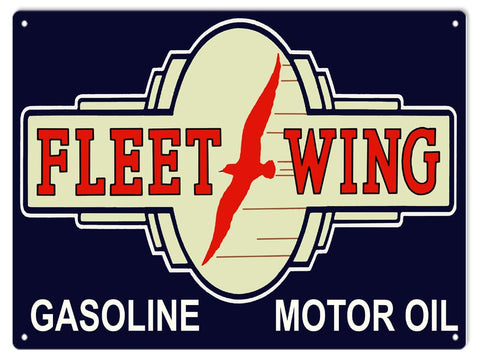 Fleet Wing Motor Oil Metal Sign