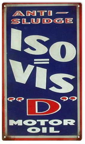 Vintage ISO VIS Motor Oil Metal Sign