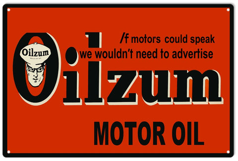Oilzum Motor Oil Metal Sign