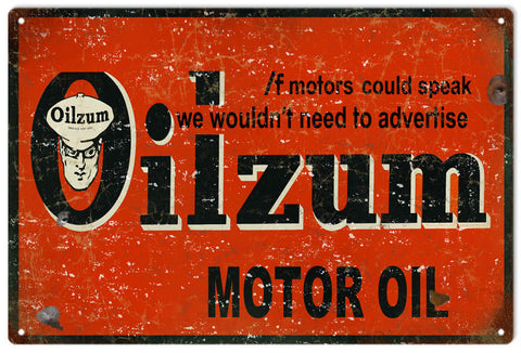 Vintage Oilzum Motor Oil Metal Sign