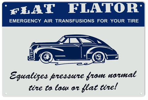 Flat Flator Air for Tire Metal Sign