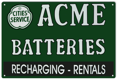 Acme Batterie Metal Sign