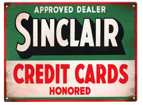 Vintage Sinclair Credit Card Metal Sign
