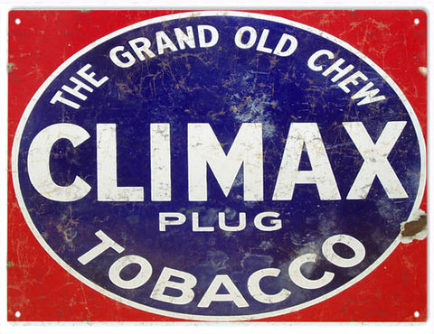 Vintage Climax Tobacco Metal Sign