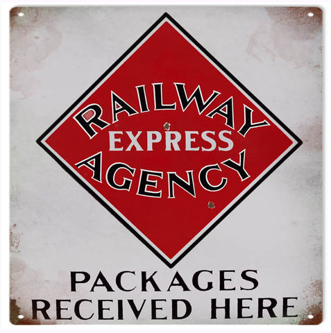 Vintage Railway Express Metal Sign