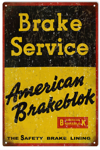 Vintage American Brakeblok Metal Sign