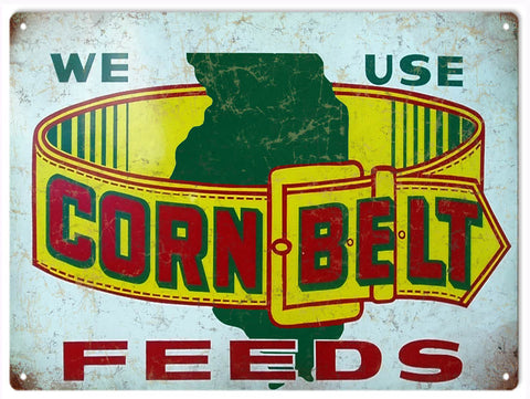 Vintage Corn Belt Feeds Metal Sign