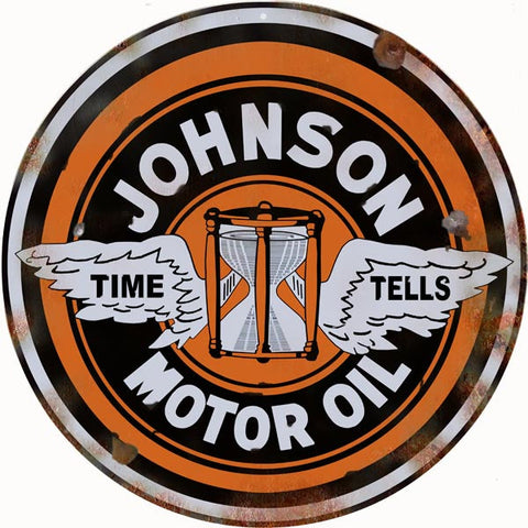 Vintage Johnson Motor Oil Metal Sign
