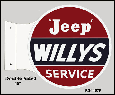 Jeep Willys Service Flange Metal Sign