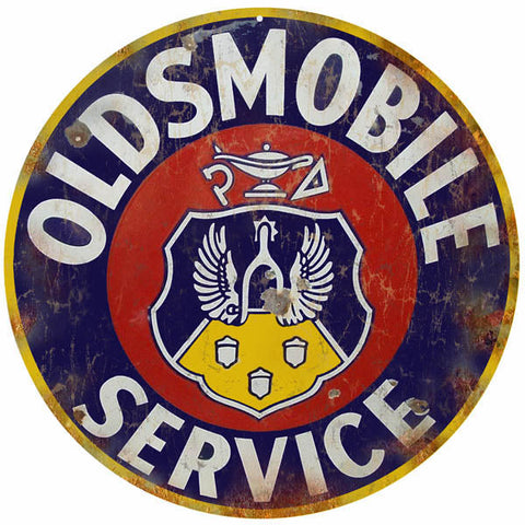 Vintage Oldsmobile Sevice Metal Sign