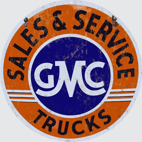 Vintage GMC Sales And Service Metal Sign