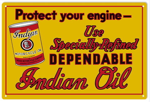 Indian Motor Oil Metal Sign