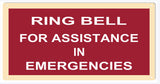 Ring Bell In Emergency Metal Sign