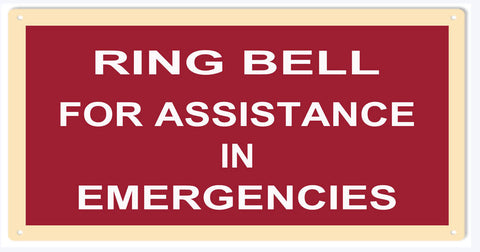 Ring Bell In Emergency Metal Sign