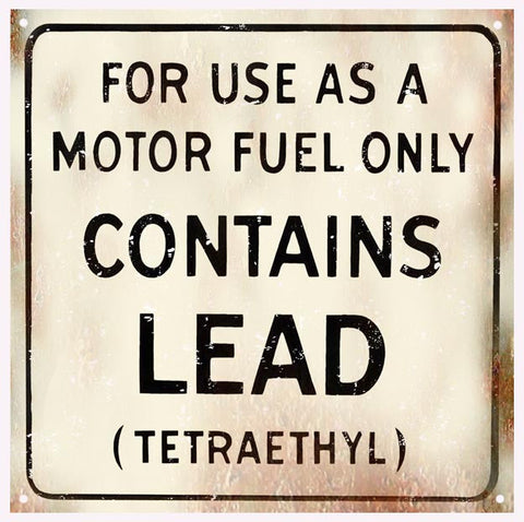 Vintage Lead Motor Fuel Metal Sign