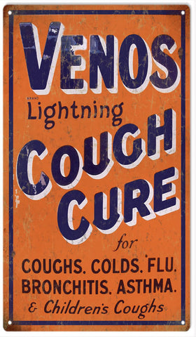 Vintage Venos Cold Medicine Metal Sign