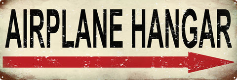 Vintage Airplane Hangar Metal Sign