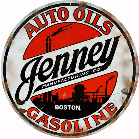 Vintage Jenney Gasoline Metal Sign