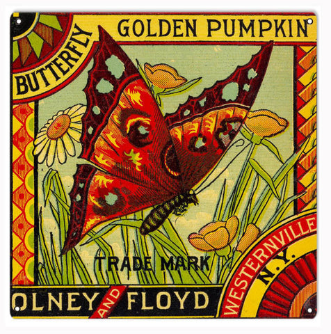 Olney And Floyd Butterfly Metal Sign