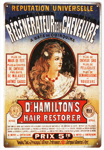 Vintage Hair Restorer Metal Sign