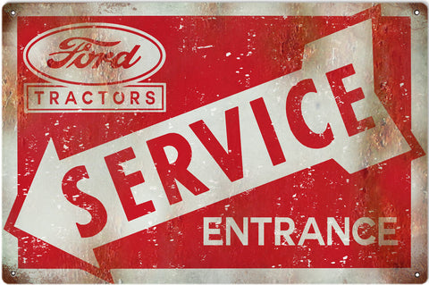 Vintage Ford Service Entrance Metal Sign